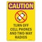 Signmission OSHA RADIATION, Turn Off Cell Phones, 18in X 12in, 18" H, 12" W, Portrait, OS-CR-D-1218-V-10276 OS-CR-D-1218-V-10276 - alternate 1